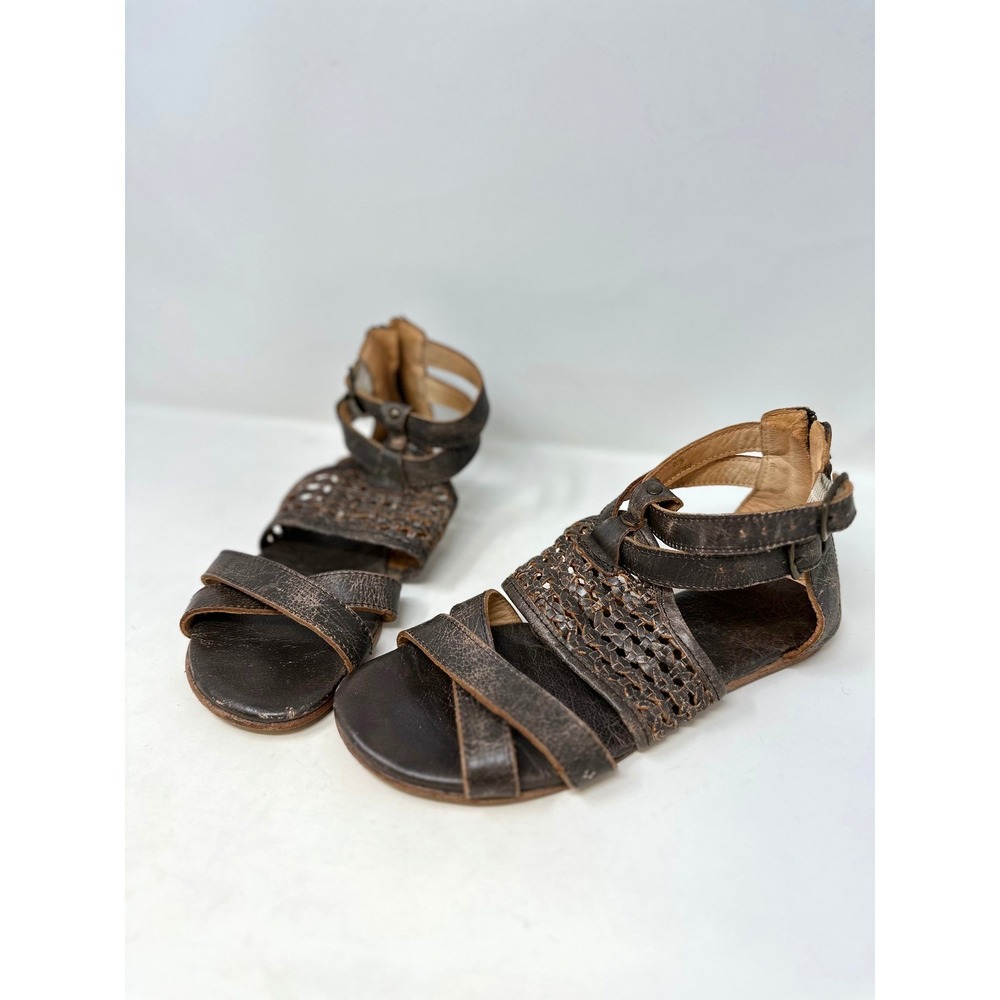 Bed Stu Capriana Weather Leather Gladiator Sandals Brown 9.5